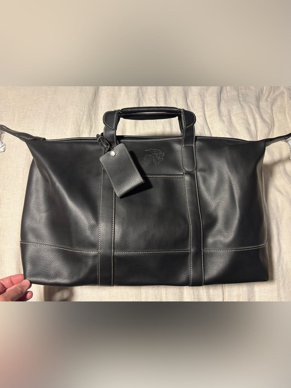 Barrington Black Vegan Leather Duffel Bag - New - Albright College Design